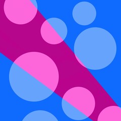 Abstract pink and blue background with circles