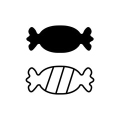 Sweet wrapped candy vector icon on white background..eps