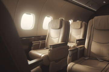 Comfortable Seats and Amenities in First Class Airplane , Generative AI	

