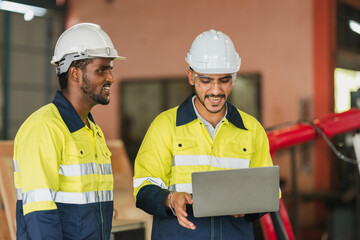 Professional industry engineer and factory foreman worker team person Wearing safety helmet hard hat, Technician people teamwork in work site of business construction and manufacturing technology job