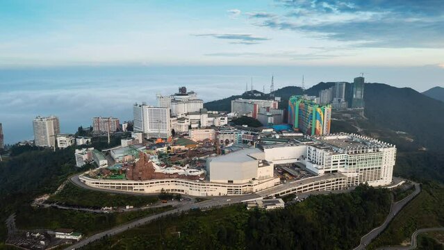 Genting Highlands time lapse aerial video, Pahang, Malaysia