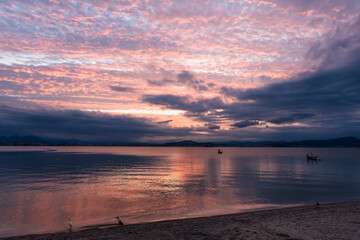 Sunset at North Bay in Florianópolis, SC, Brazil.