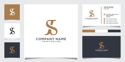 JS or SJ initial letter logo design vector.