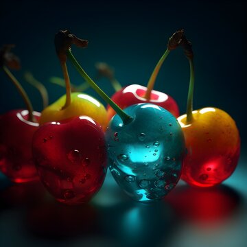 Luminescent juicy cherries