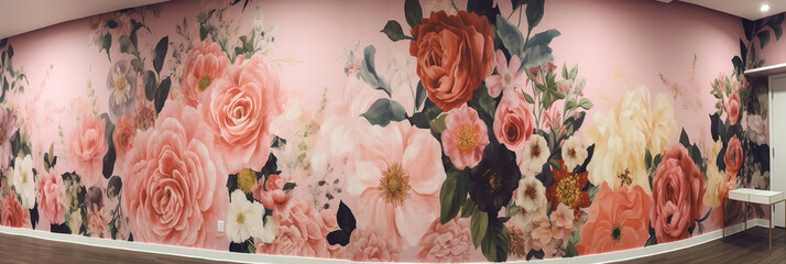 Floral Wall Design, Generative AI