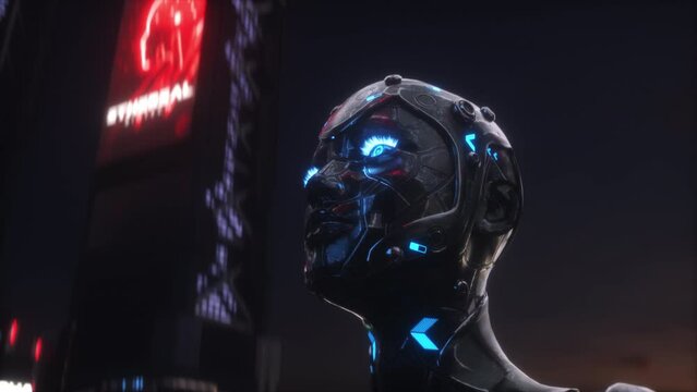 A.I. Robor Character in CyberPunk City