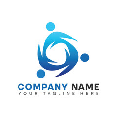 Abstract people icon, togetherness logo and community concept design, social connection icon, vector design template.