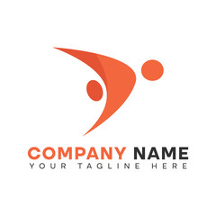 Happy people logo design template. Charity, Group and Community logo concept.