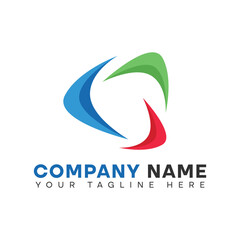 Abstract arrow icon. Directa Tech logo design template.