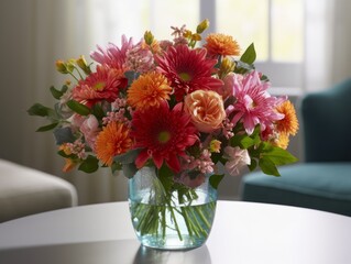 Blooming flowers in a vase