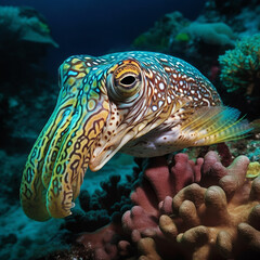 Naklejka na ściany i meble The Cuttlefish - Generative AI