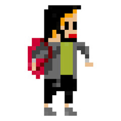 Fototapeta premium Human Character in Pixel Arts