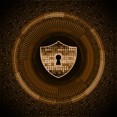 Closed Padlock on digital background, cyber security