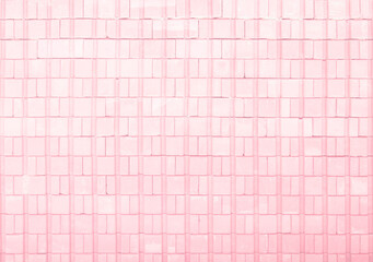 Empty Background of wide pink brick wall texture. White brick wall concrete or stone pattern nature, wallpaper limestone abstract floor/Grid uneven interior rock. Home & office design backdrop.