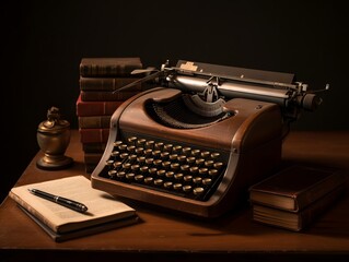 Fototapeta na wymiar Vintage typewriter and paper