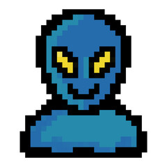 Obraz premium Alien and Space Shuttle Aircraft in Pixel Arts