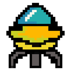 Fototapeta premium Alien and Space Shuttle Aircraft in Pixel Arts