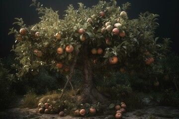Obraz na płótnie Canvas Rational and practical apple tree. Generative AI