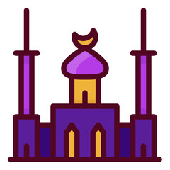 mosque filled outline icon