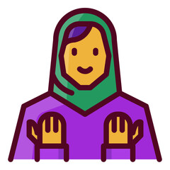 prayer filled outline icon