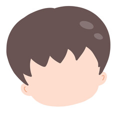Black Hair Boy Head