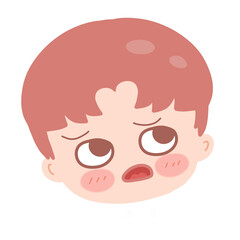 Pink Head Boy Frown
