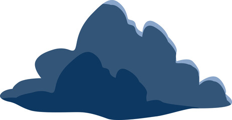 Hand Drawn Style Dark Blue Bush