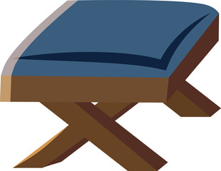 Camping Chair with Dark Blue Cushion