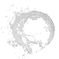 3d milk ripple splash isolated. 3d render illustration
