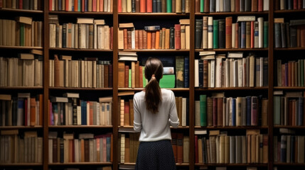 Librarian organizing books on a shelf, generative ai