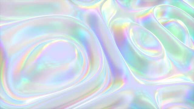 White Irridiscent Flowing Shape Clean Backdrop