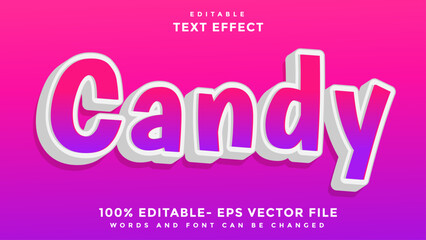 3d Minimal Gradient Word Candy Editable Text Effect Design Template, Effect Saved In Graphic Style