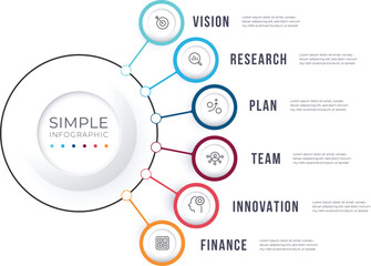 Business data visualization. Process chart. Abstract elements of graph, Parts or Processes. Business presentation.