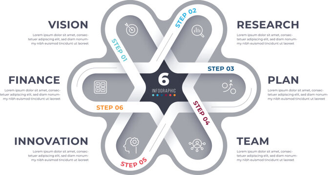 Business data visualization. Process chart. Abstract elements of graph, Parts or Processes. Business presentation.