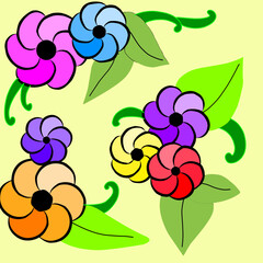 pattern with flowers and leaves