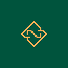 luxury monogram letter N logo design