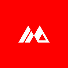 monogram letter M and home simple logo design