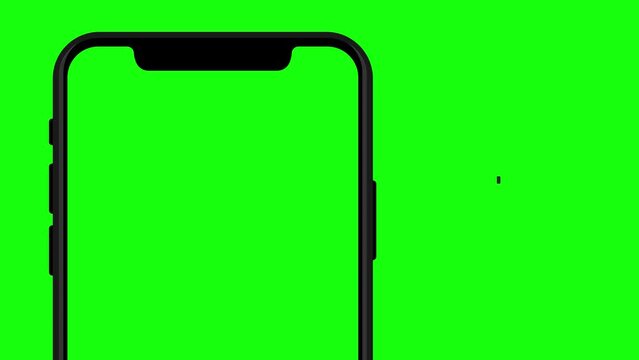 Template for cell phone sreen with green screen background, smartphone on green screen Mobile phone mock-up for your product in vertical orientation portrait mode