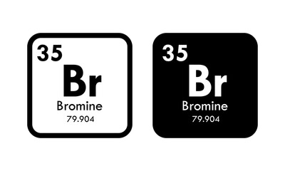 bromine icon set. vector template illustration  for web design - obrazy, fototapety, plakaty