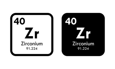 zirconium icon set. vector template illustration  for web design