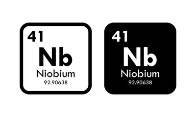 niobium icon set. vector template illustration  for web design