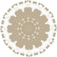 A lot of beige and sand small elements with black thin lines make up a circular pattern. For websites, greetings, flyers, advertising.3d