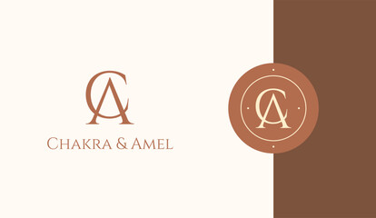 Initial AC logo design vector template