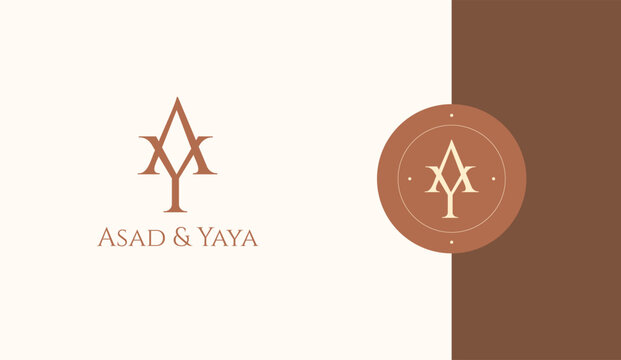 Initial ay logo design vector template