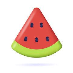 Vector watermelon 3d vector icon cartoon minimal style