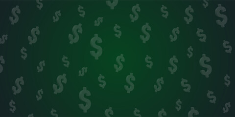 set of Green dollar sign 3d 