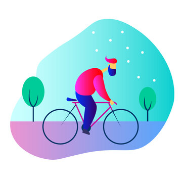 Man riding a bike