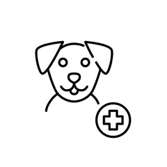 Dog healthcare plan. Pet medical services. Pixel perfect, editable stroke line icon