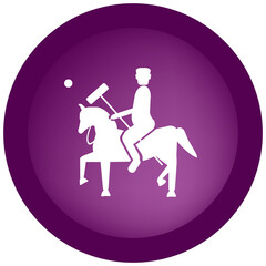 Illustration of Sport Icon of Polo. A Timeless Equestrian Sport Played on A Field with Two Teams Using Mallets to Hit A Small Ball Through The Opposing Team's Goal to Score.
