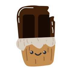 cute chocolate cake illustration